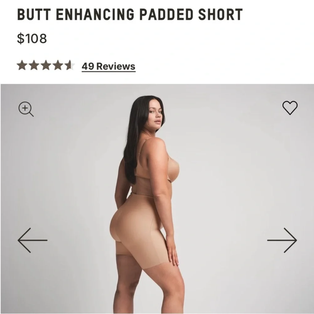Skims Body Butt Enhancing Padded Short In Sand Size‎ 3X NWOT $108